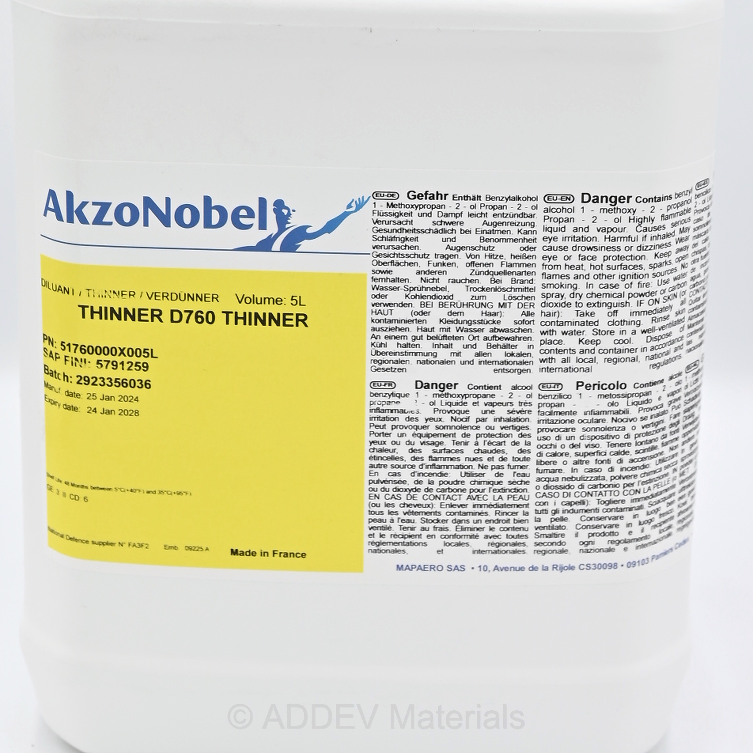 51760000X005L THINNER D760 5LTR