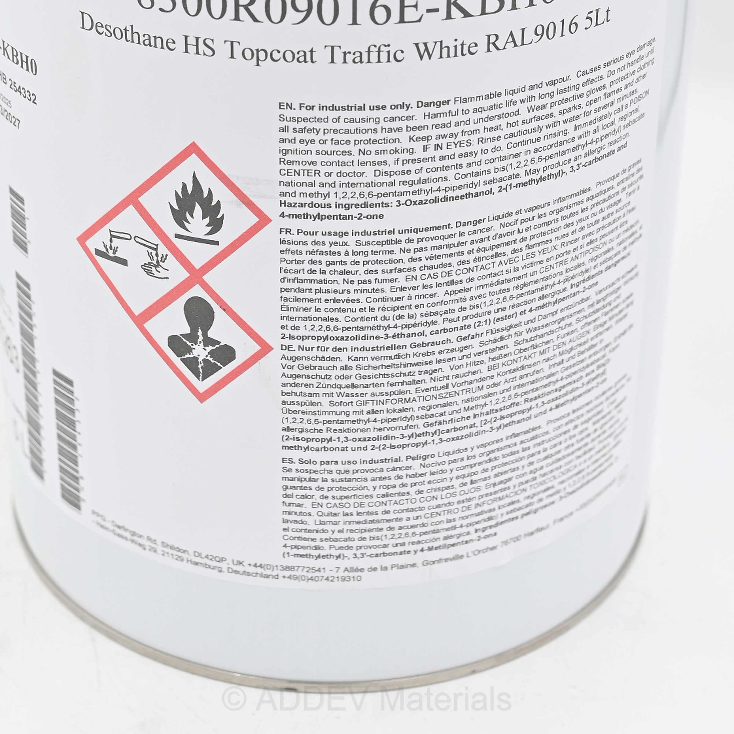 8300R09016E-KBH0 P/U CARC FINISH RAL901 TRAFFIC WHITE 5LTR