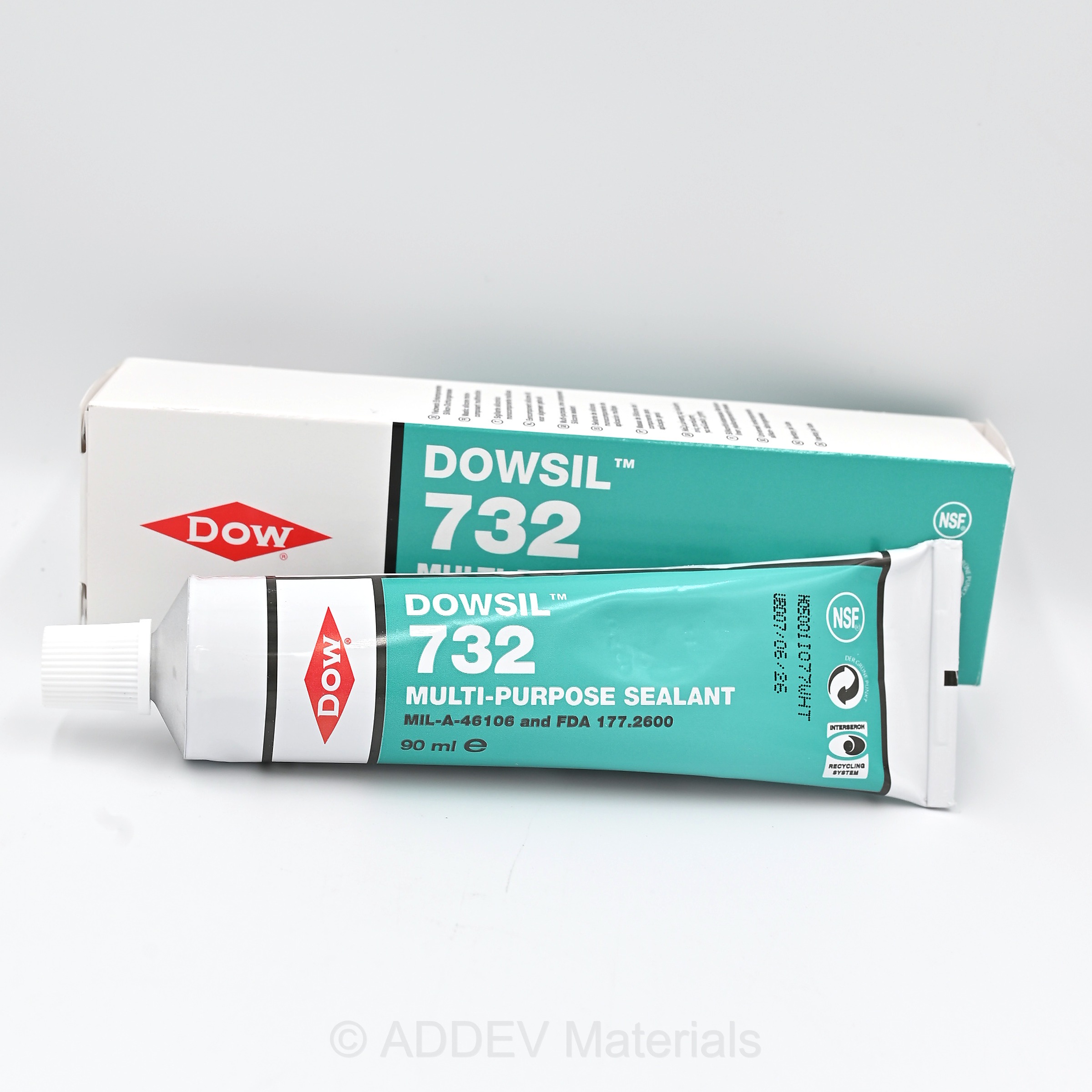 DOWSIL 732 WHITE SILICONE RUBBER SEALANT 90ML TUBE