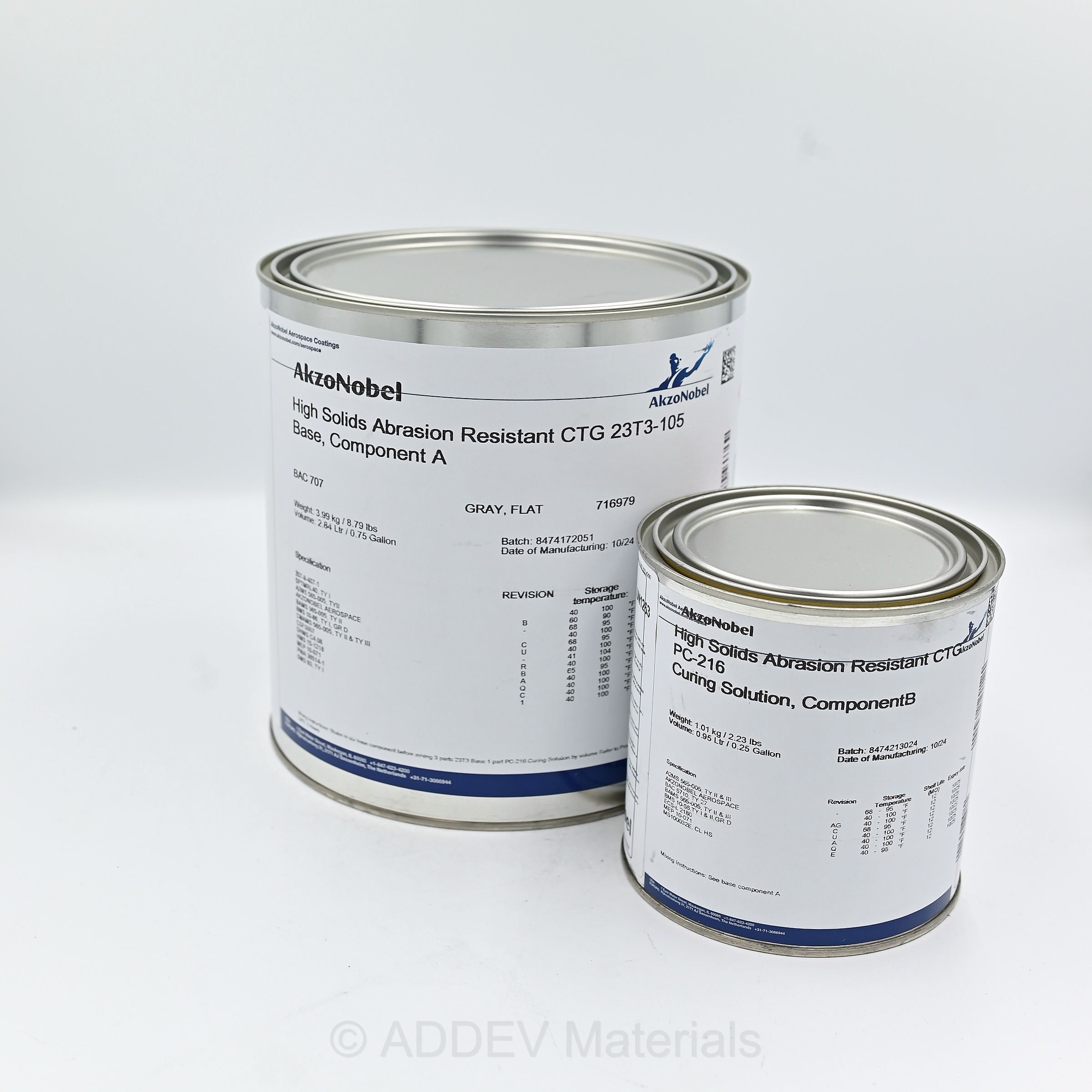 23T3-105/PC-216  ABRASION RESISTANT BAC707 GREY 1USG KIT