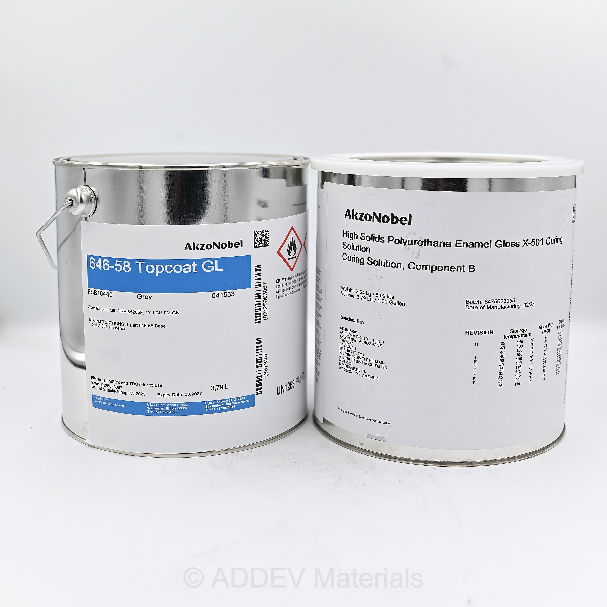 646-58-6440/X501 POLYURETHANE TOPCOAT FSB16440 GREY 2USG KIT