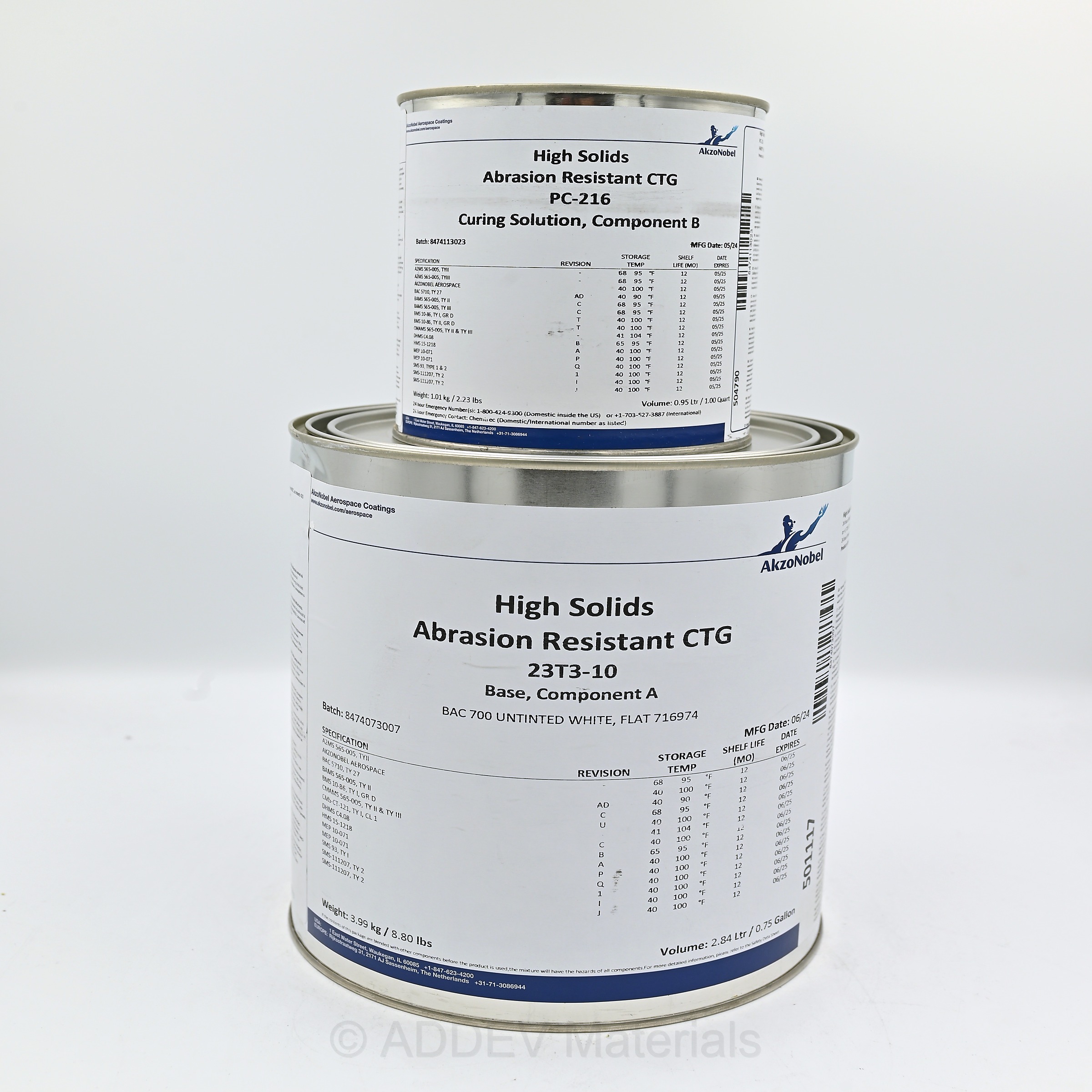 23T3-10/PC-216 ABRASION RESISTANT BAC700 WHITE 1USG KIT