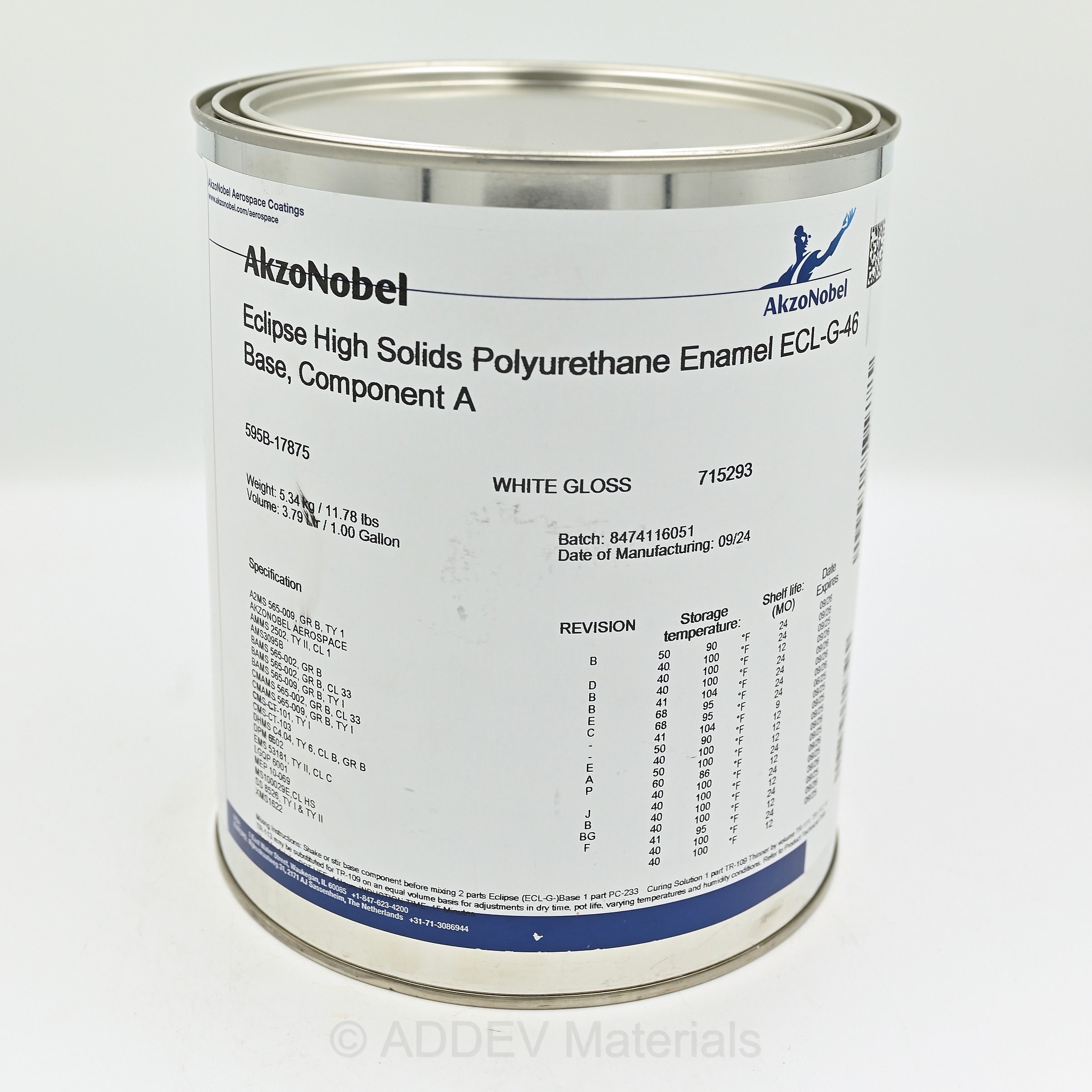 ECL-G-46 ECLIPSE POLYURETHANE TOPCOAT FS17875 WHITE 1USG