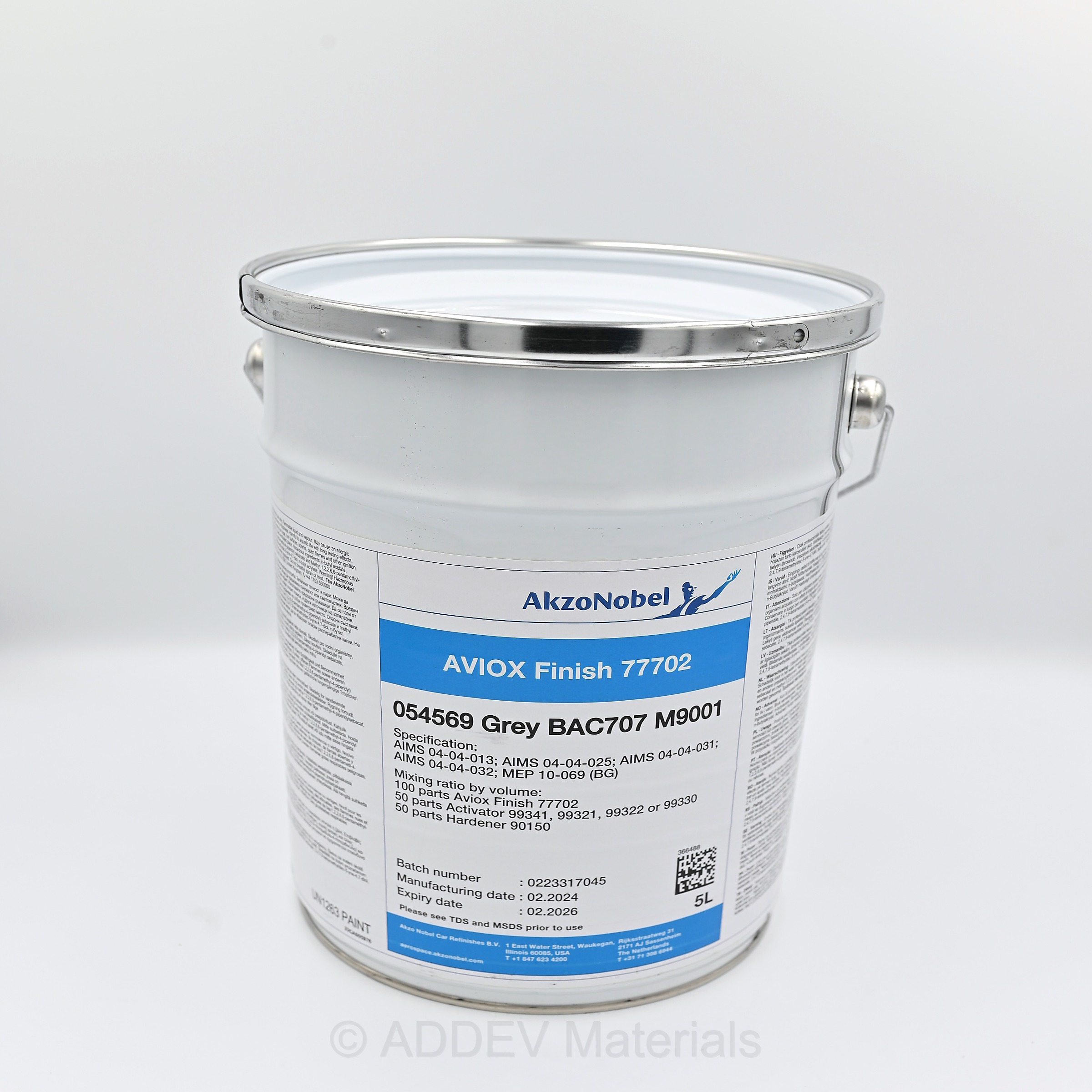 AVIOX 77702 054569 P/U TOPCOAT M9001 BAC707 GREY 5LTR