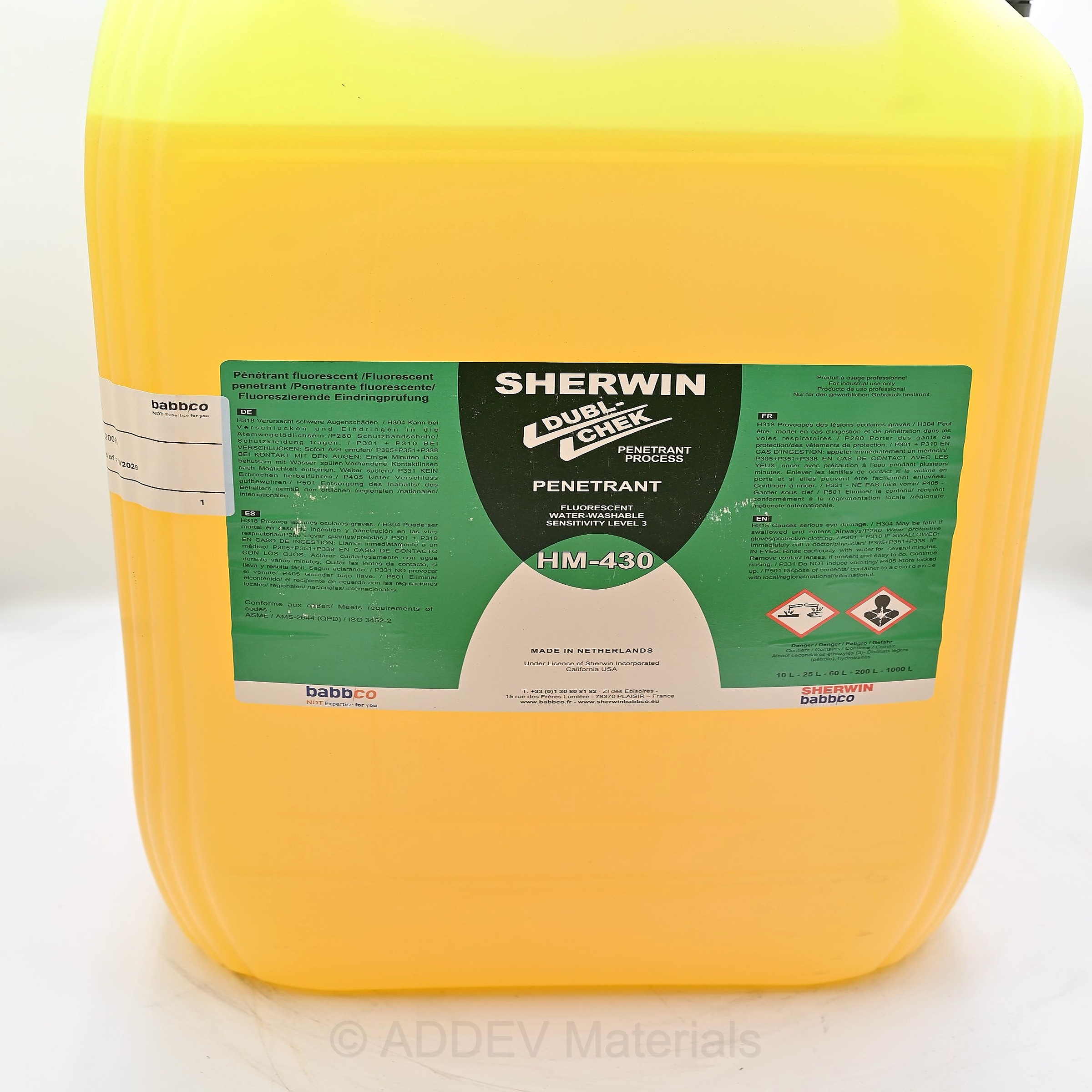 HM-430 WATER WASHABLE FLUORESCENT PENETRANT 25LTR