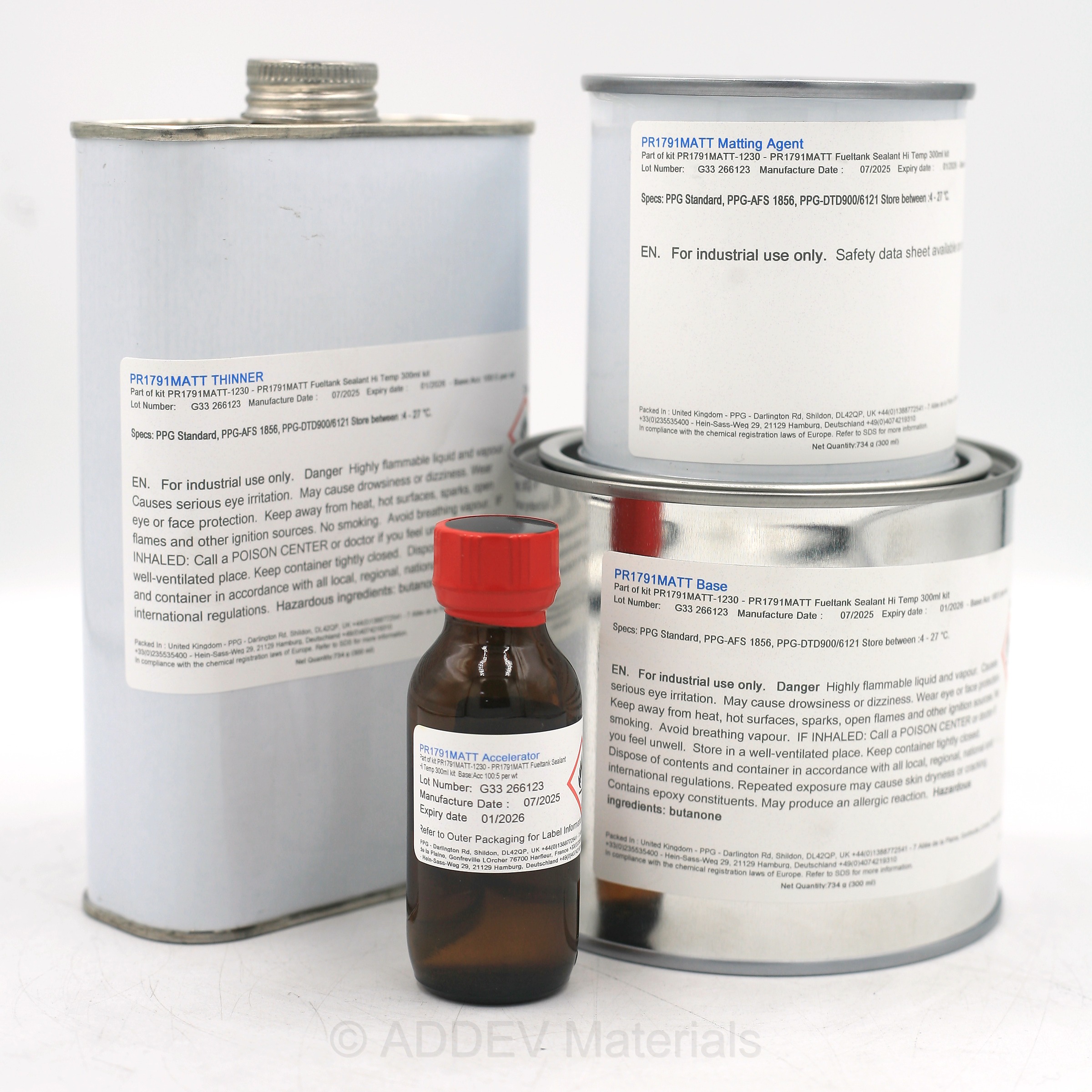 PR1791MATT-1230 FUEL TANK SEALANT 300ML 4 PART KIT