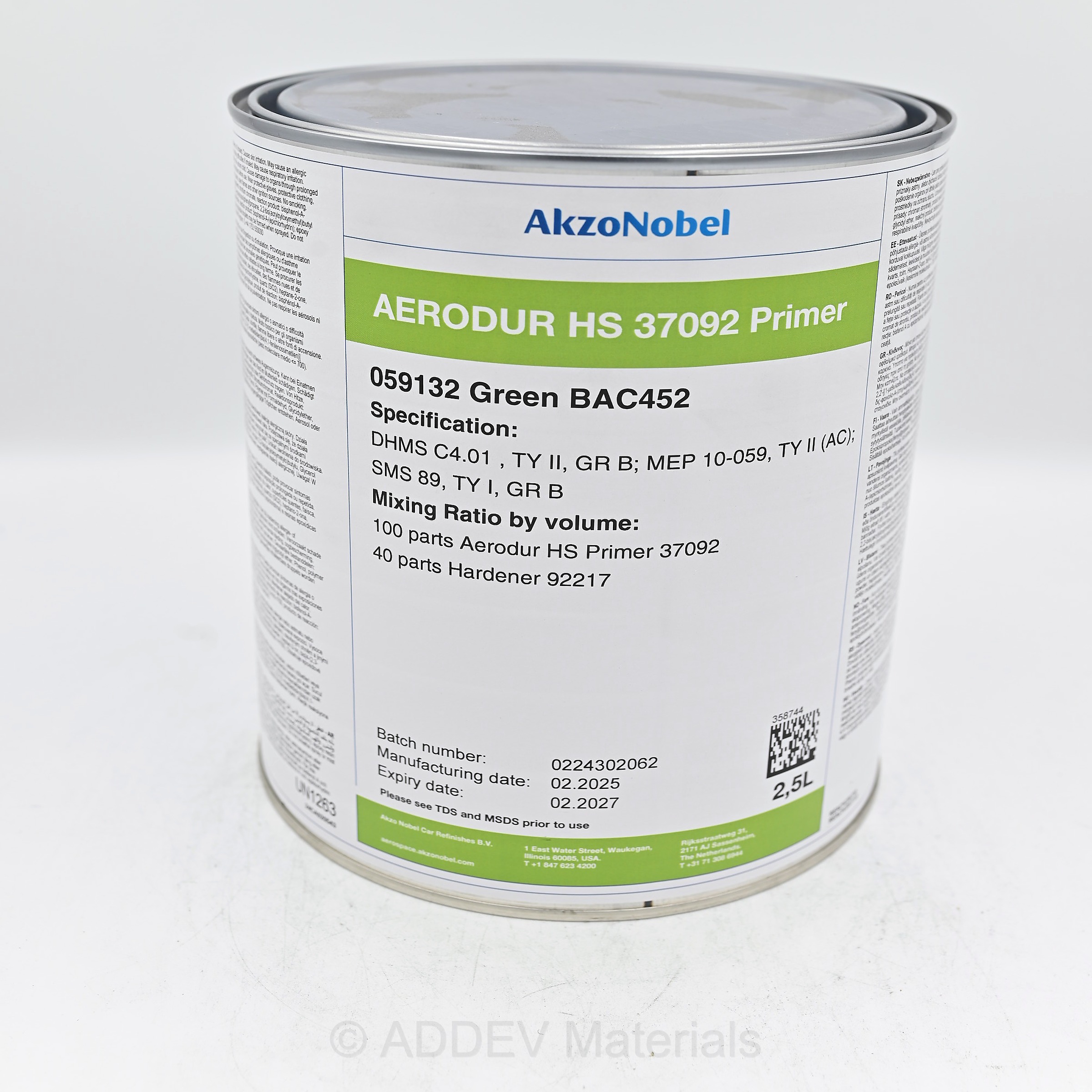37092 PRIMER BAC452 GREEN 2.5LTR