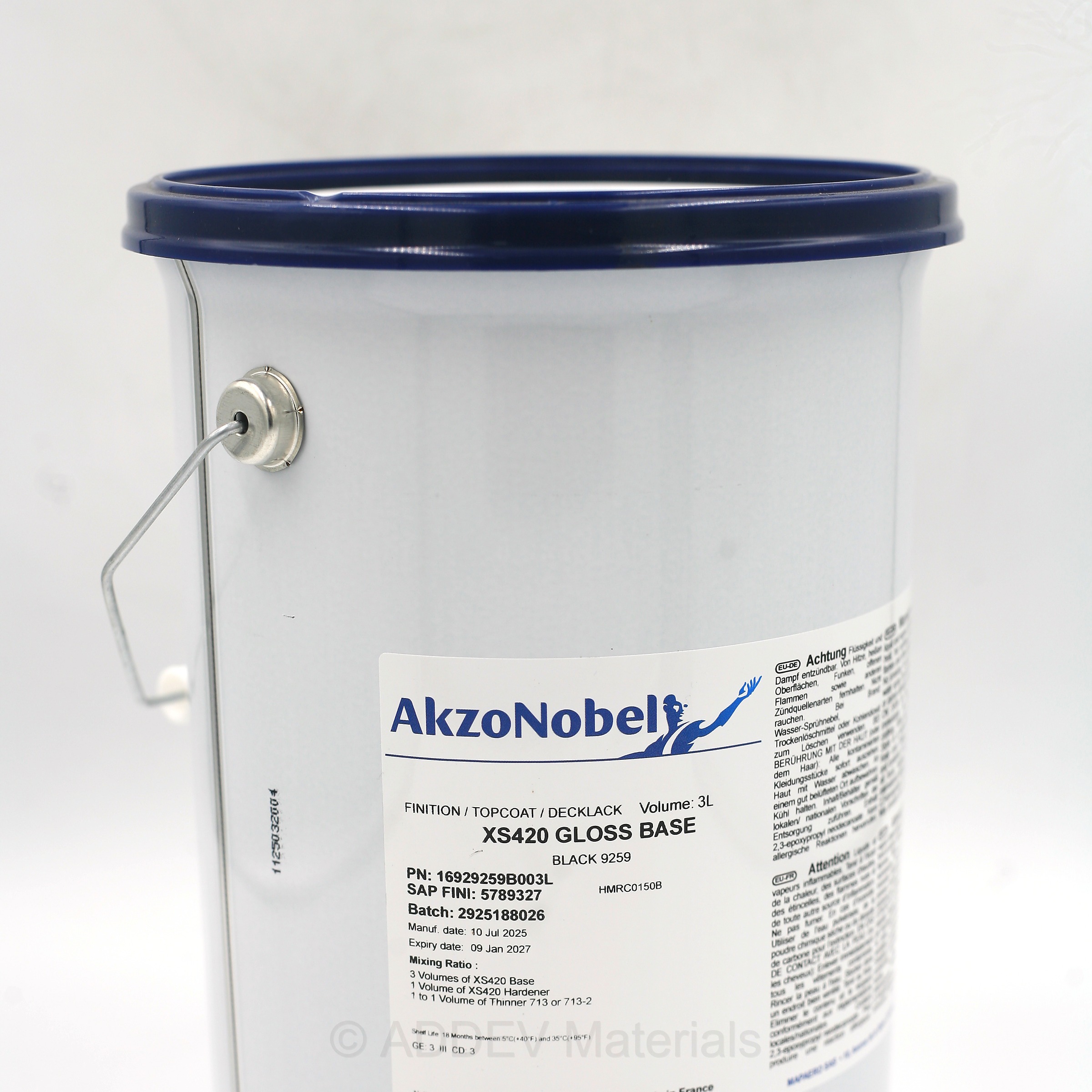 16929259B003L XS420 HIGH SOLIDS POLYURETHANE BLACK 9259 3LTR