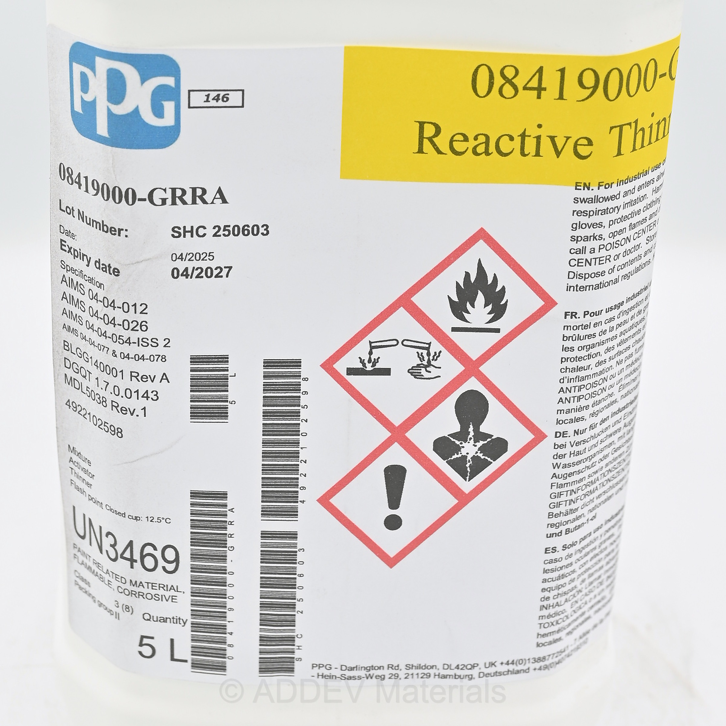 08419000-GRRA ACTIVATOR FOR P99 WASH PRIMER 5LTR