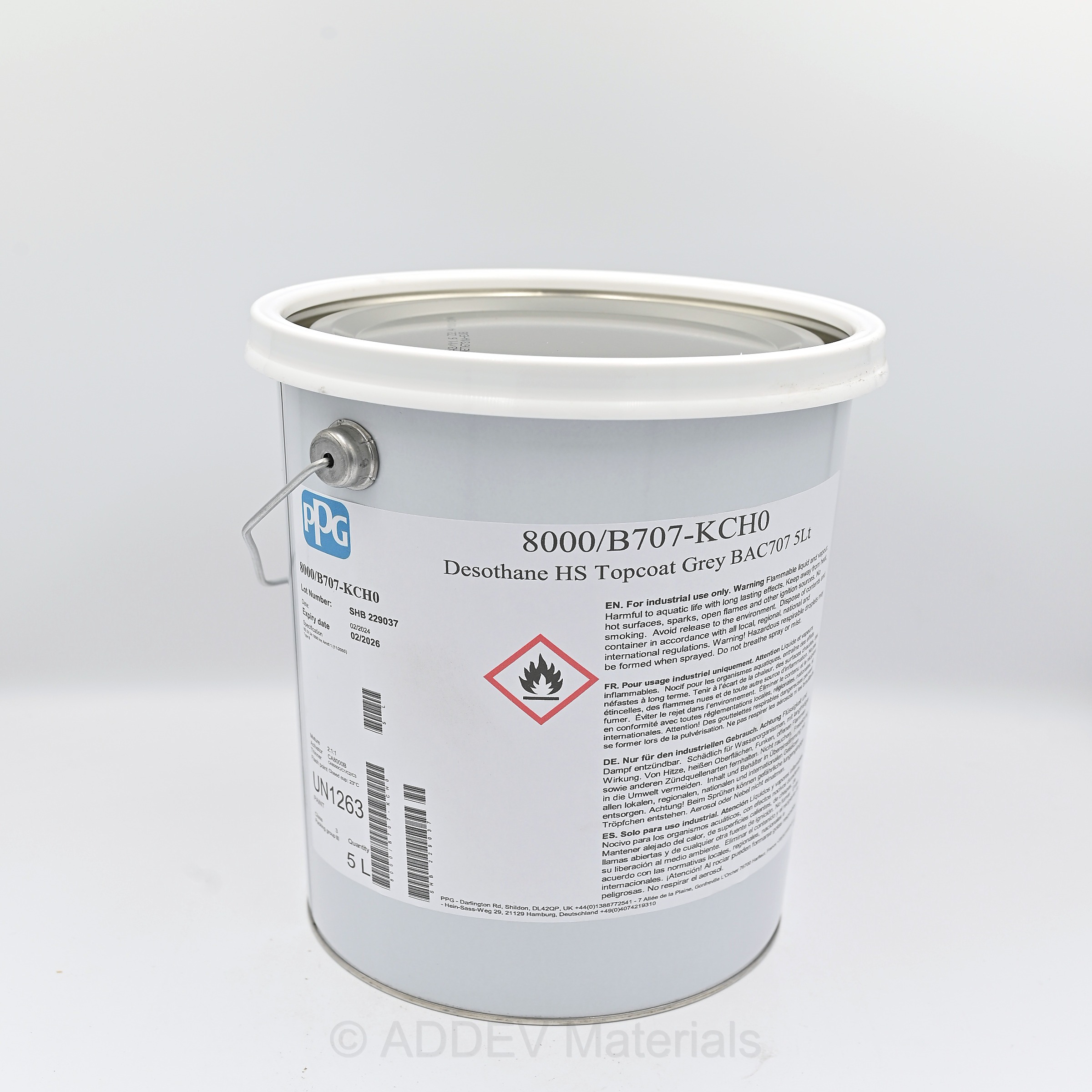 8000/B707-KCH0 HS DESOTHANE P/U FINISH BAC707 GREY 5LTR