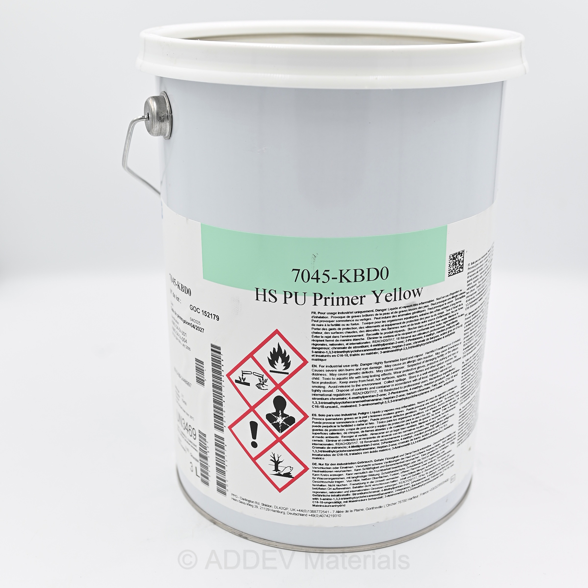 7045-QBEA 2K LOW VOC POLYURETHANE PRIMER YELLOW 4LTR KIT