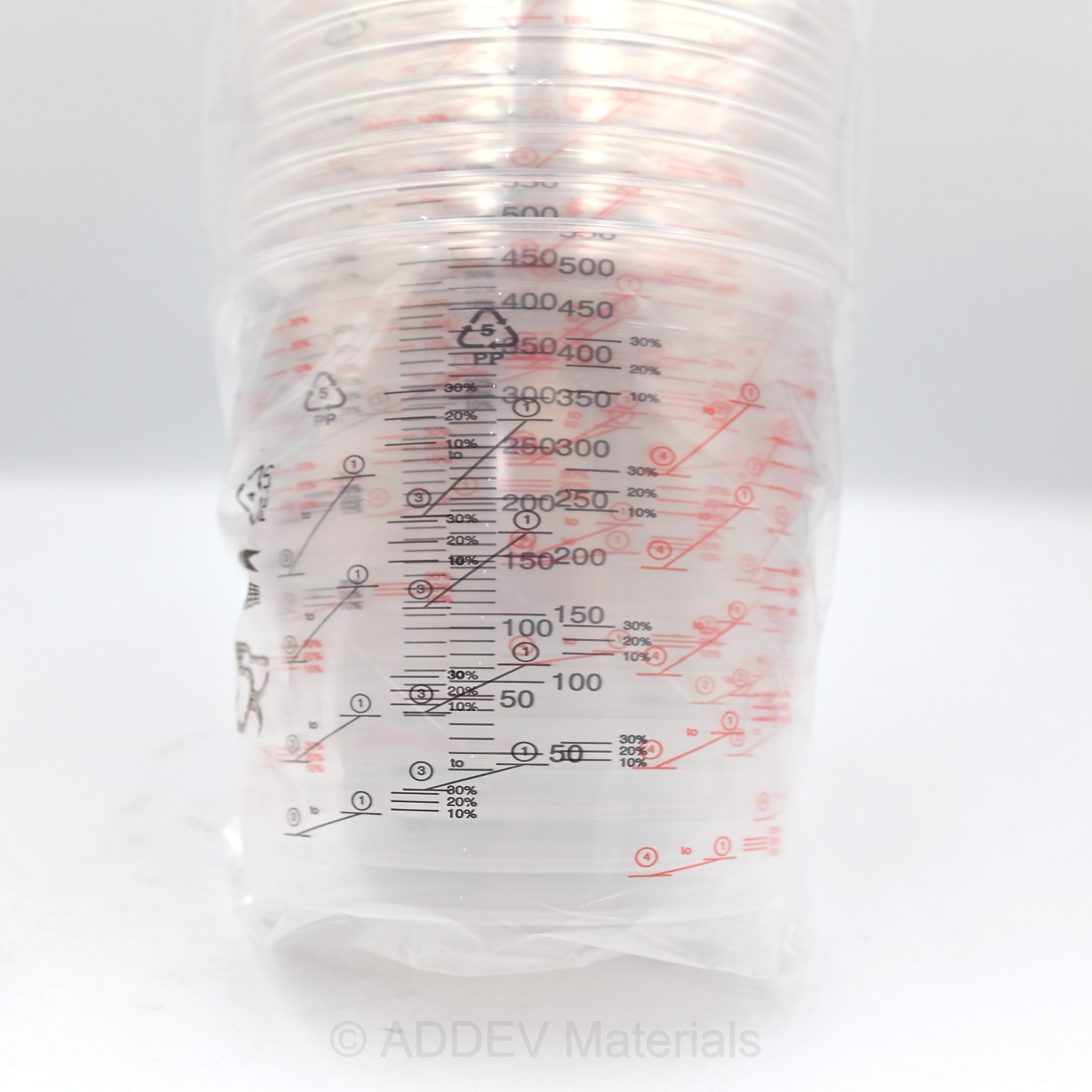 PC1000 600CC PLASTIC GRADUATED CUPS PACK OF 50