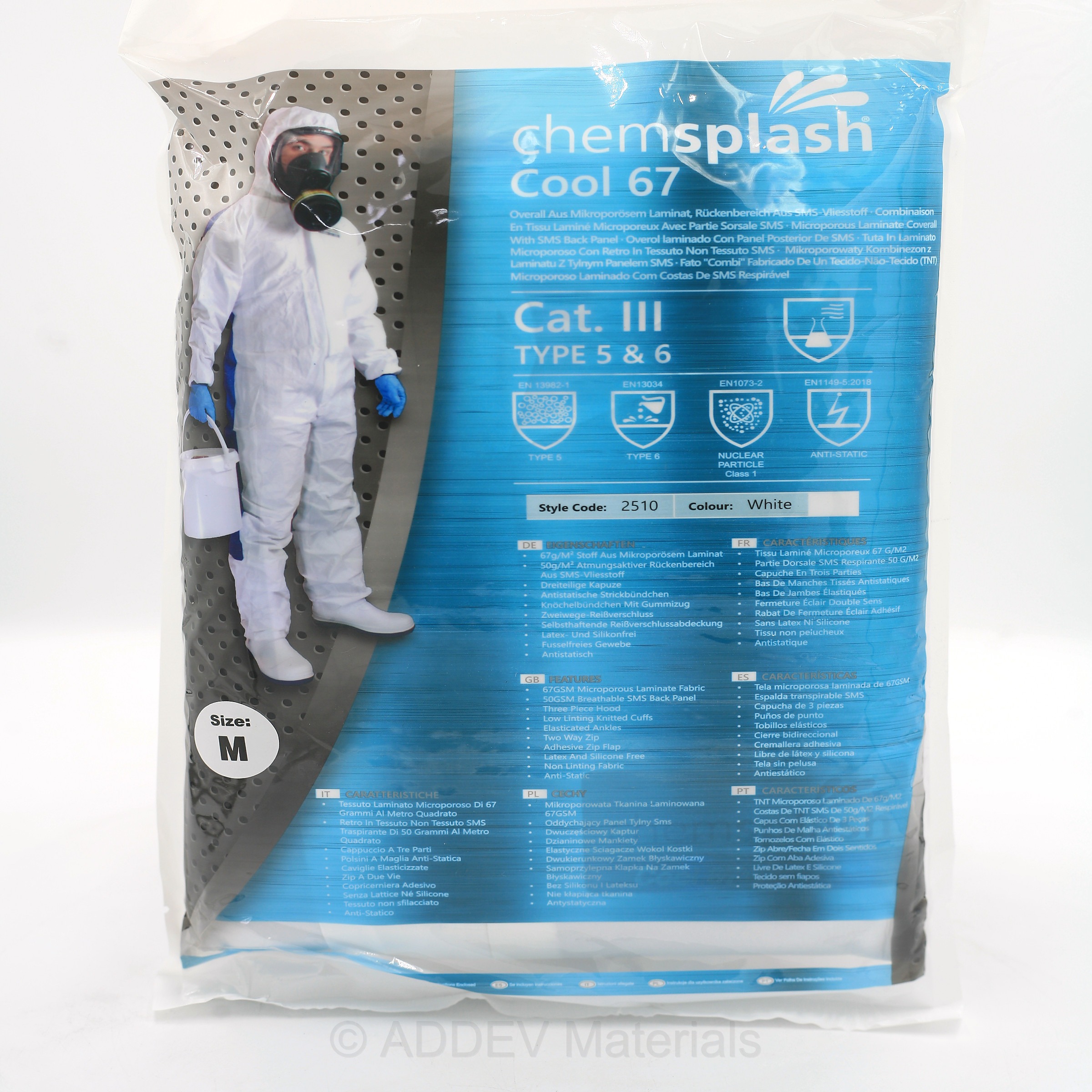 CHEMSPLASH COOL-M-B MEDIUM MICROPOROUS LAMINATE COVERALL X25