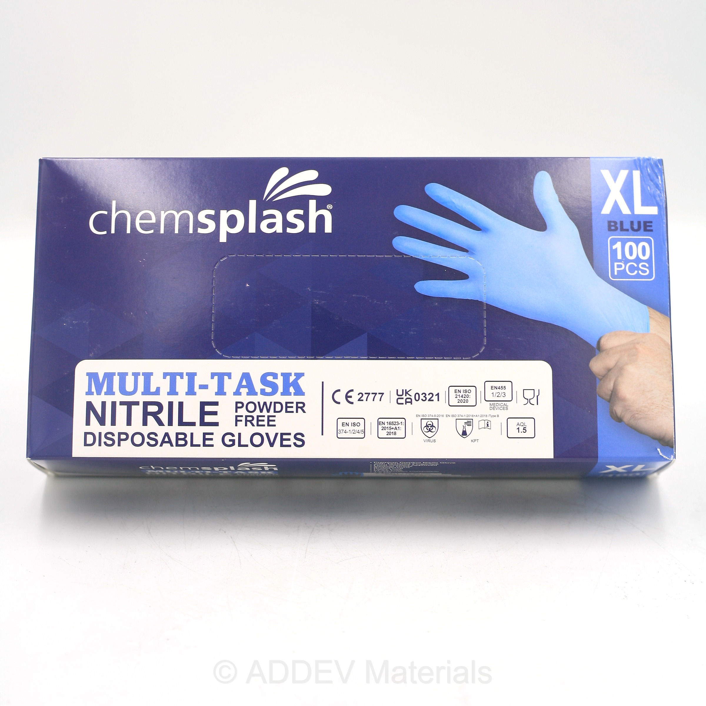 BLNIT XLARGE BLUE NITRILE GLOVES BOX (10 PACKS x 100 GLOVES)