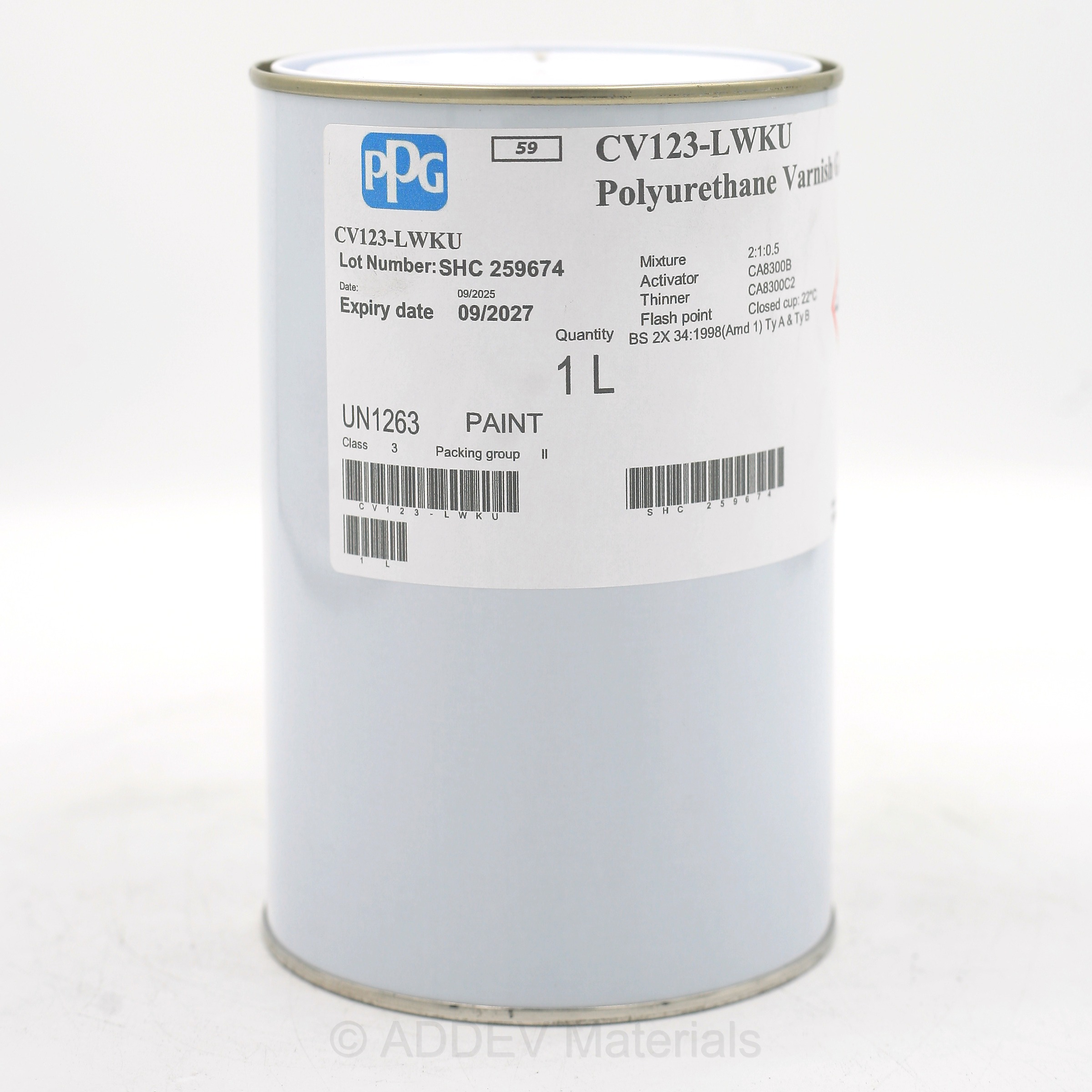 CV123-LWKU CLEAR HS POLYURETHANE VARNISH 1LTR