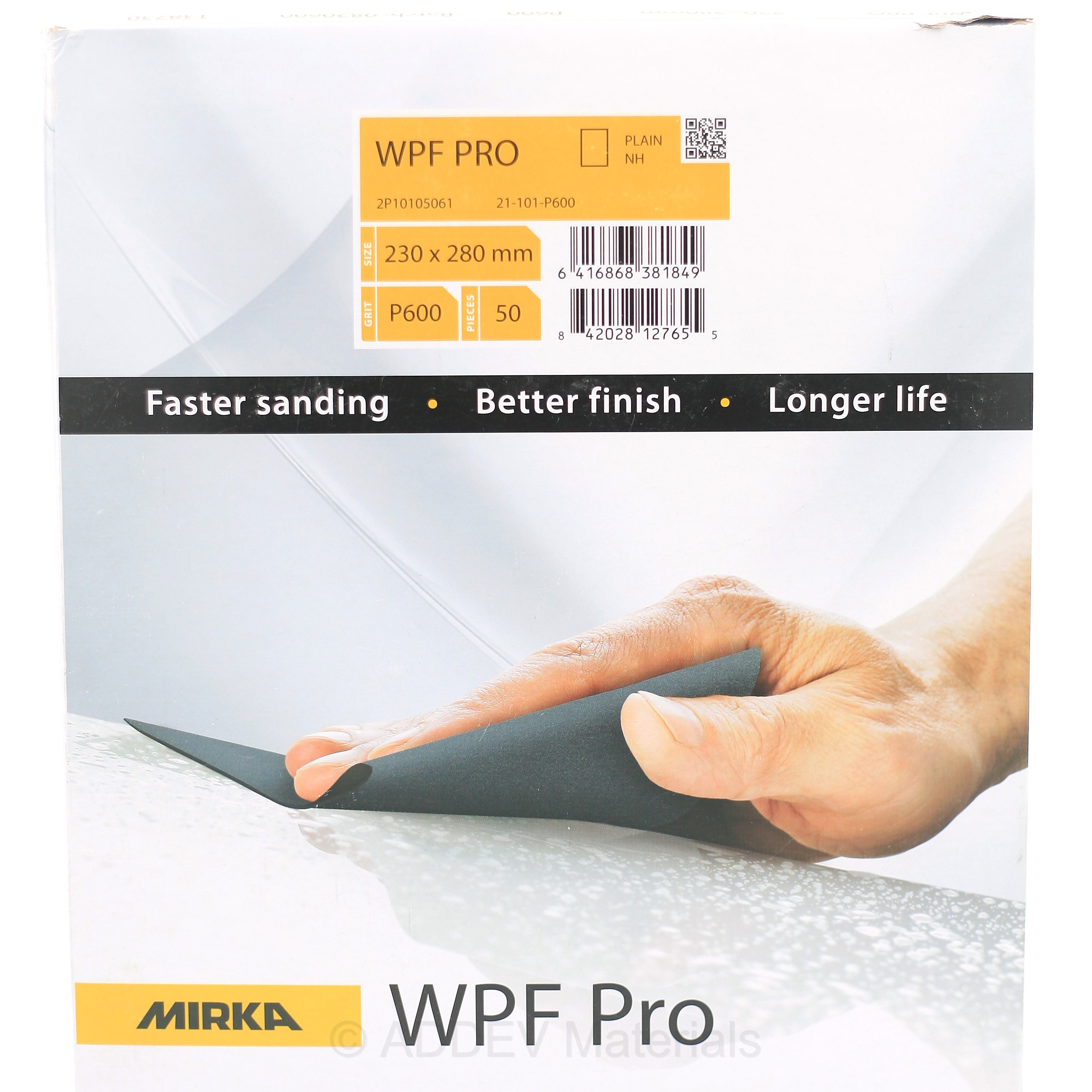 MIRKA WPF P600 WET AND DRY SANDPAPER - PACK OF 50 SHEETS