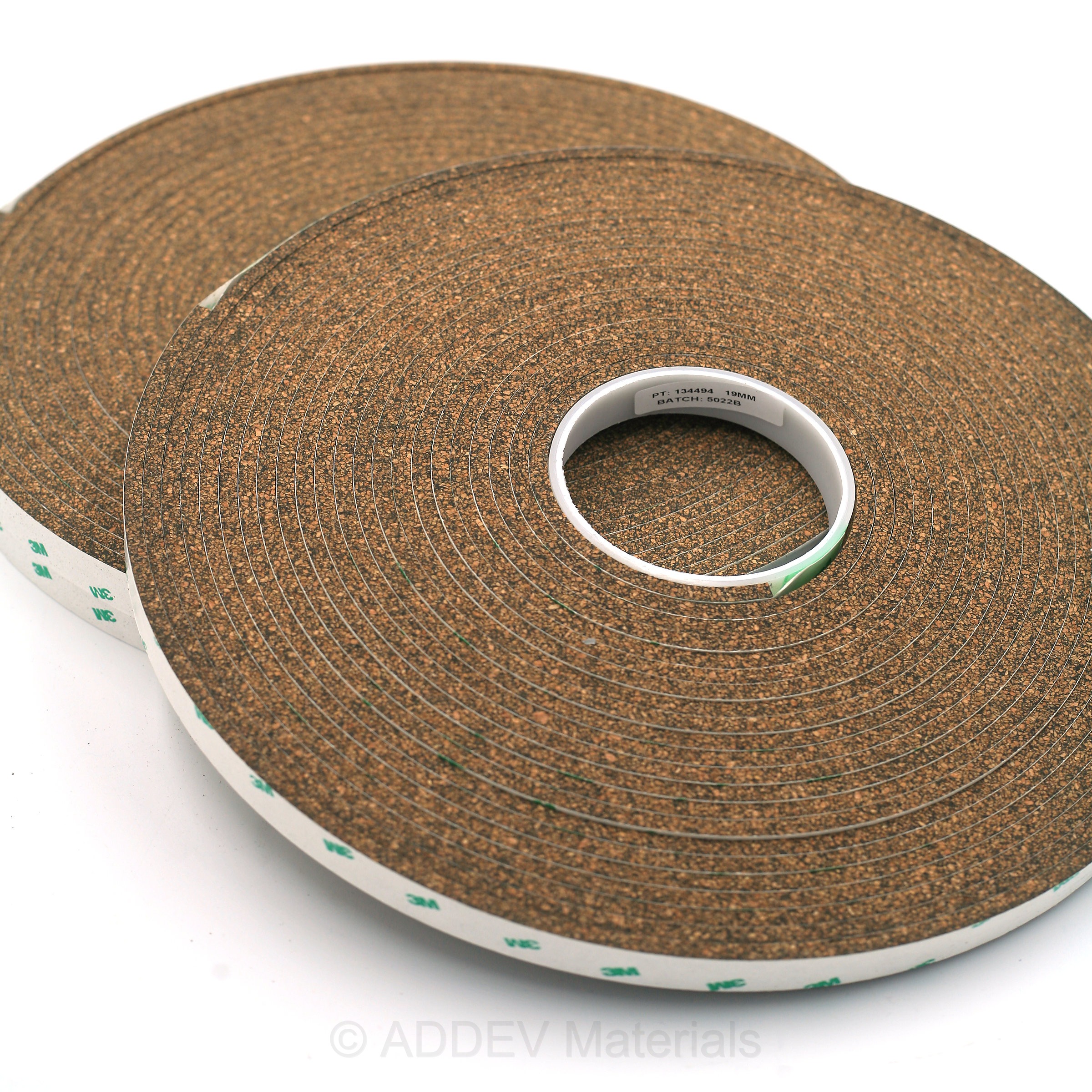 CORK TAPE A355 WITH 3M-966 BACKING 19MM X 5MM X 13M