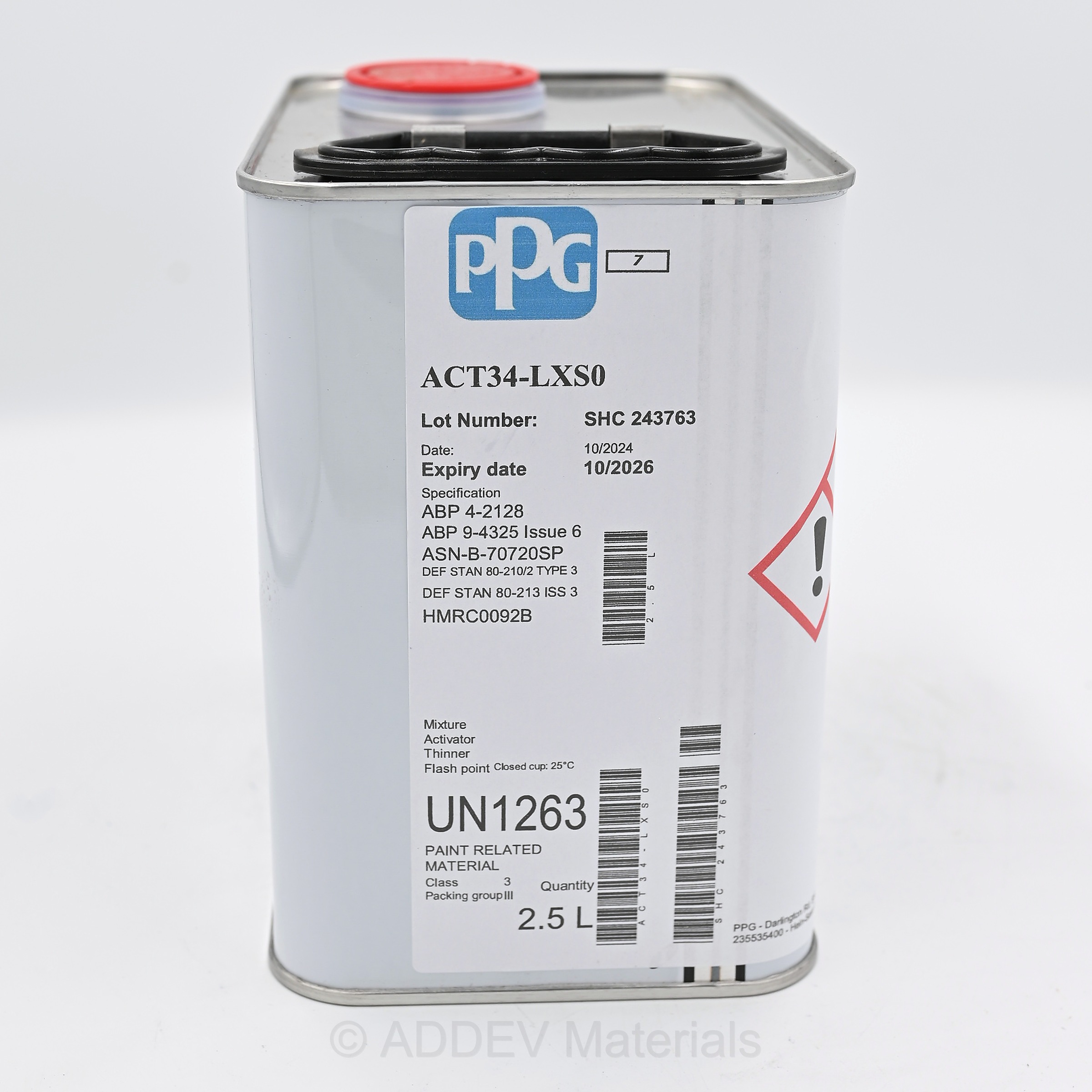 ACT34-LXS0 POLYURETHANE ACTIVATOR 2.5LTR