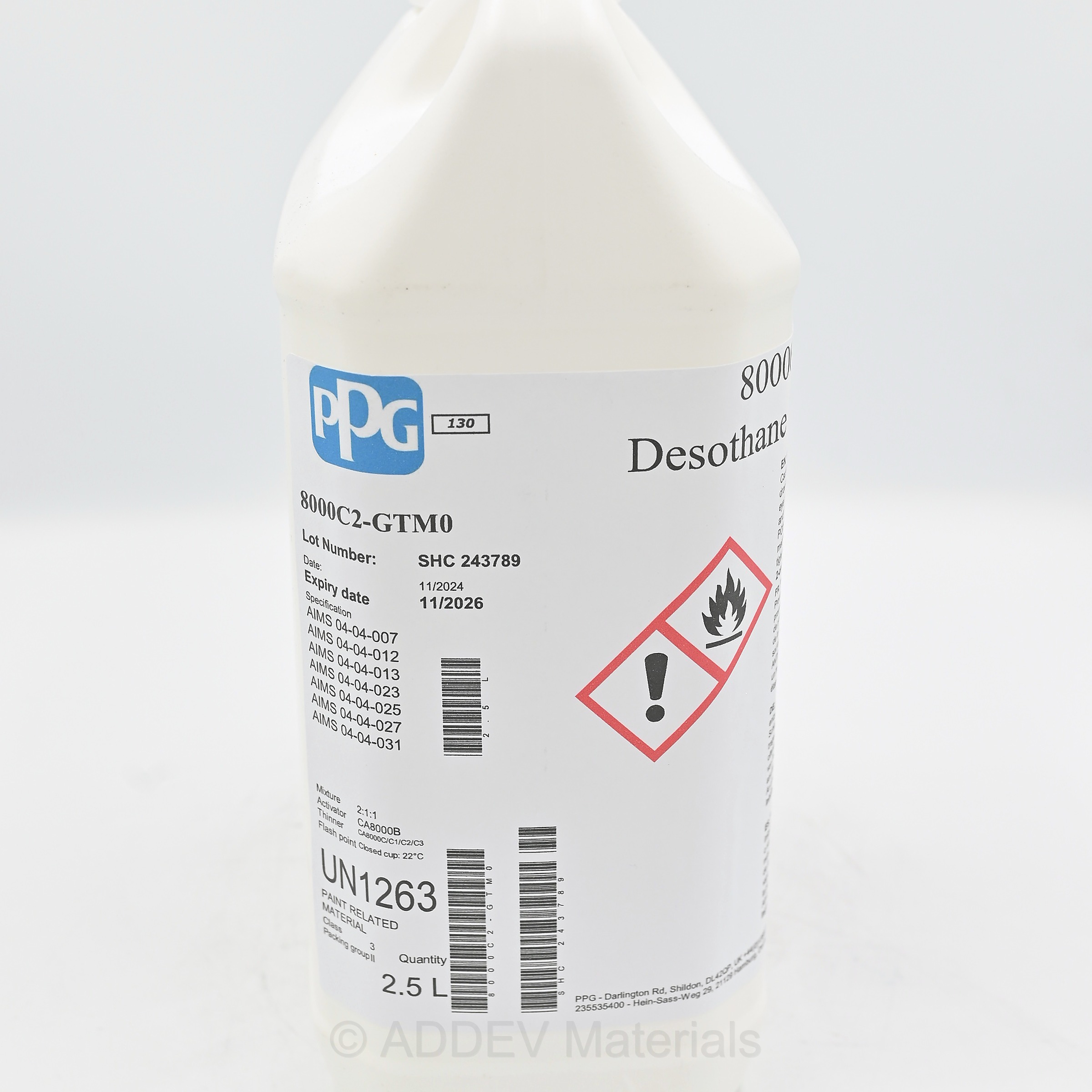 8000C2-GTM0 DESOTHANE FAST THINNER CA8000C2 2.5LTR