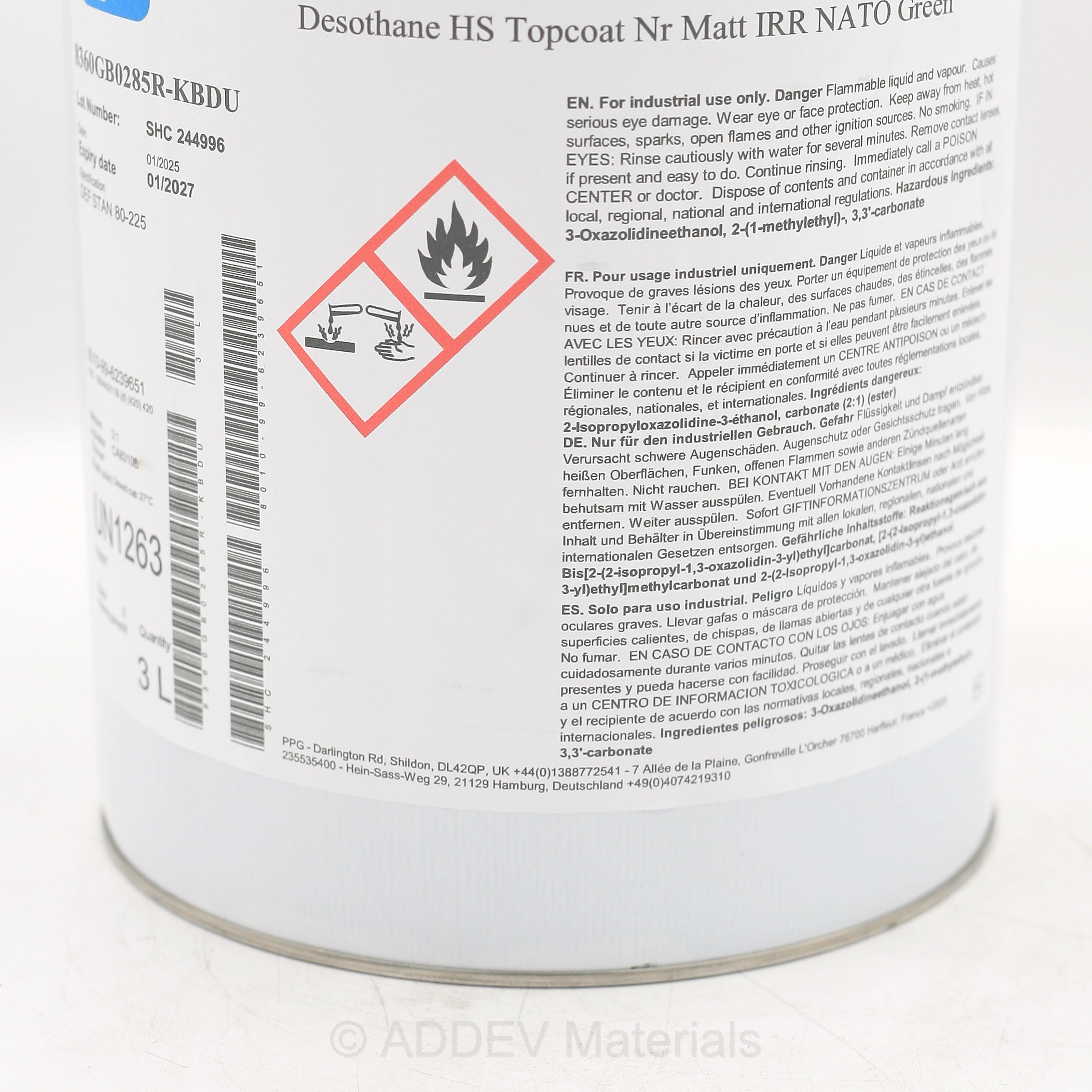 8360GB0285R-KBDU P/U FINISH NATO GREEN IRR BS 285 CARC 3LTR