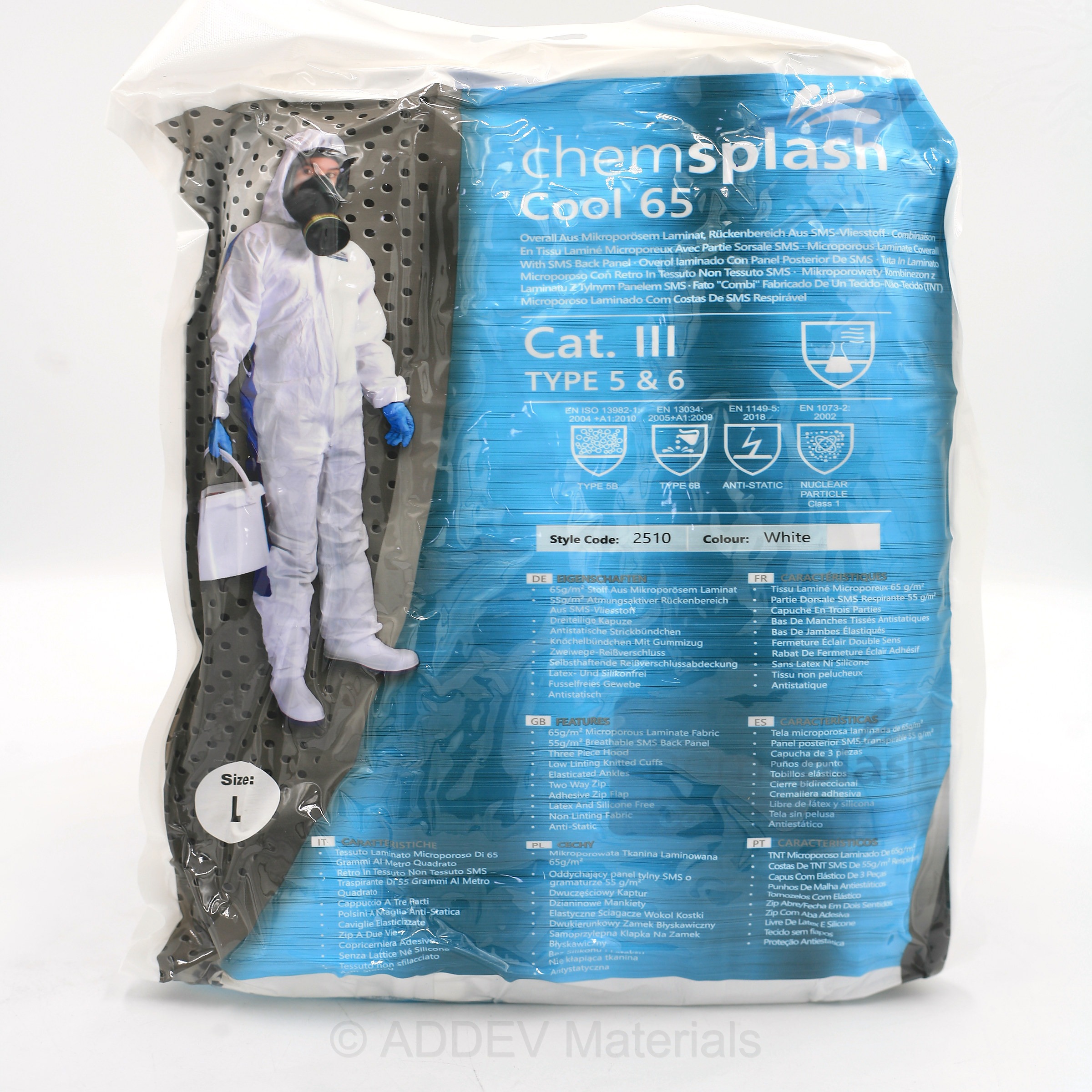 CHEMSPLASH COOL-L-B LARGE COVERALL MICROPOROUS BOX OF 25