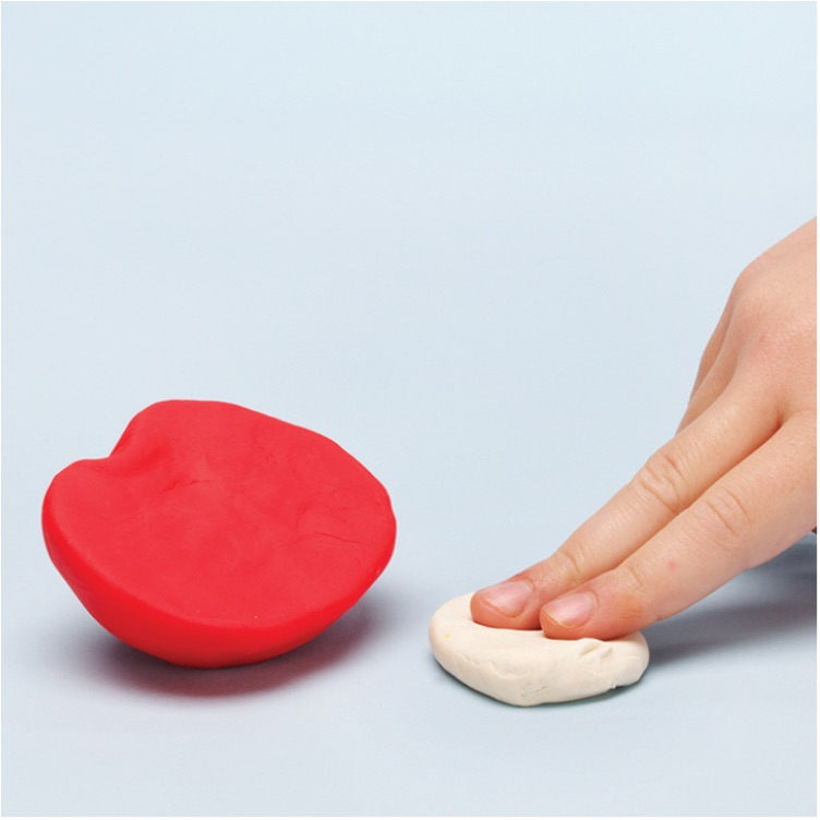mold the Play-Doh apple