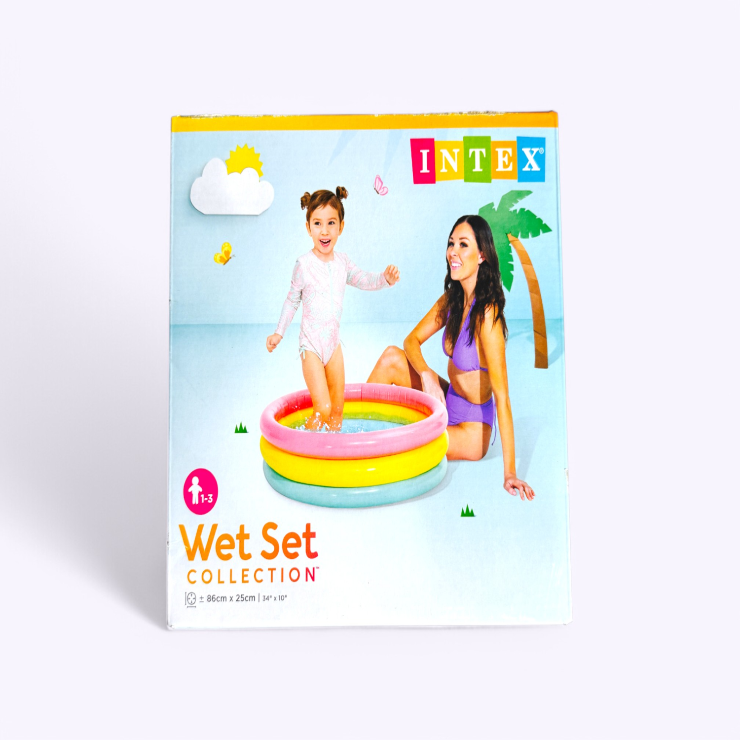 intex sunset glow pool ring with inflatable floor