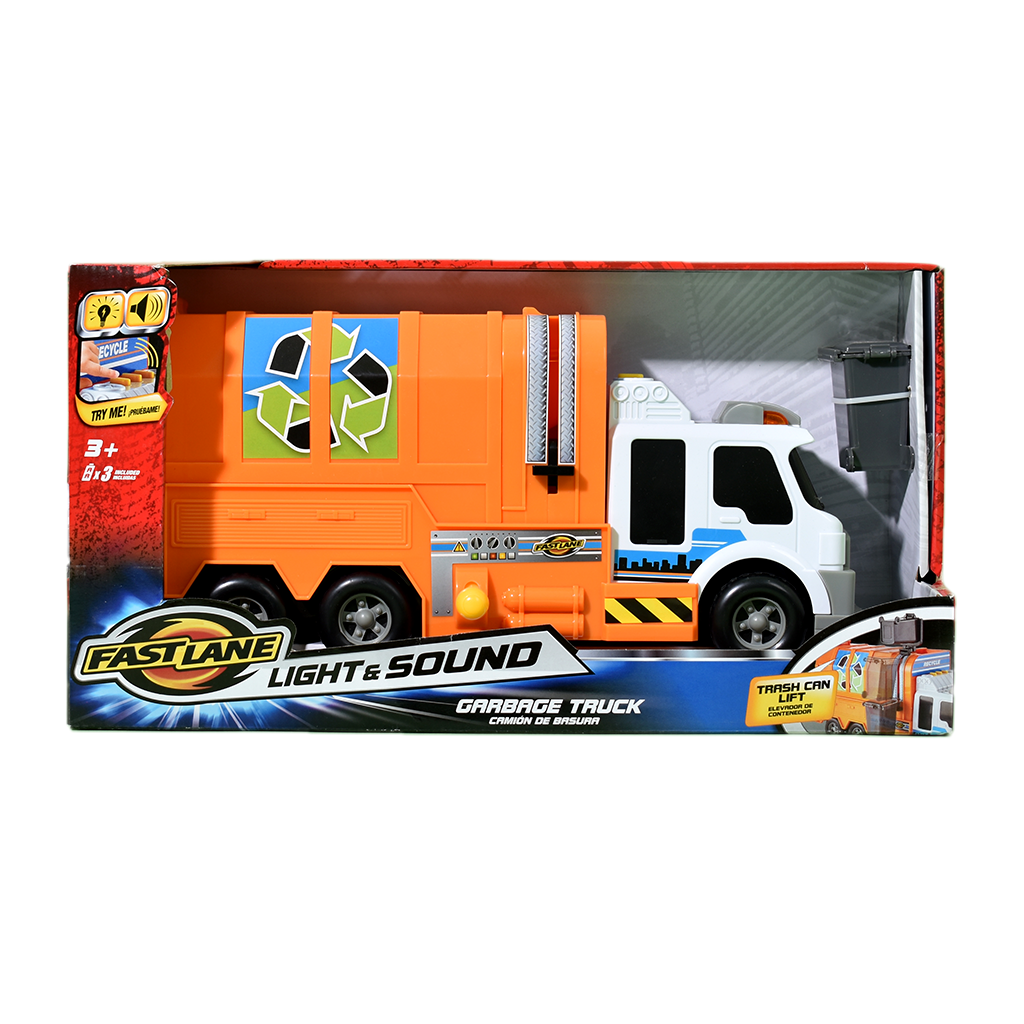 fast lane light and sound garbage truck