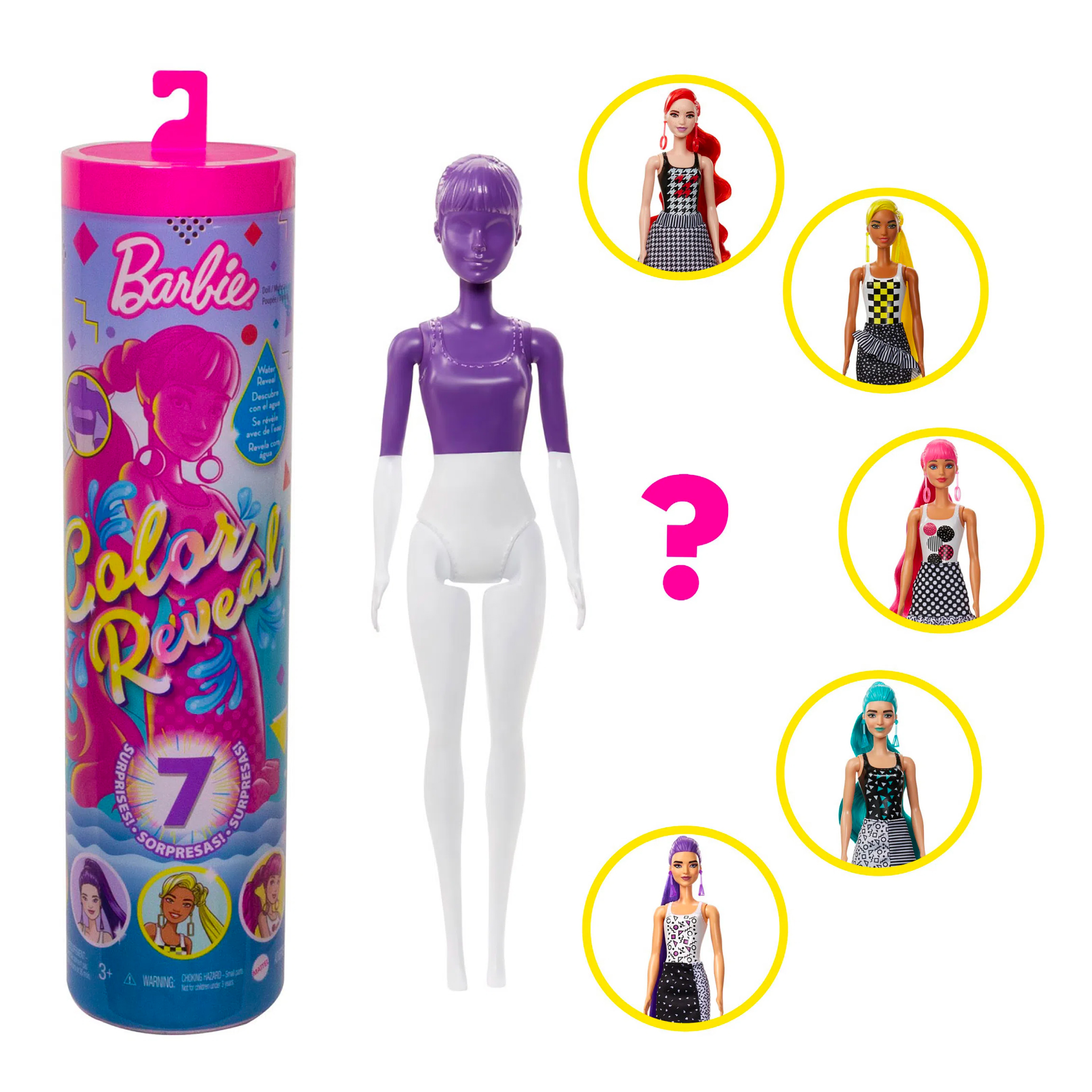 Barbie Color Reveal Doll Sweet Fruit Series Blonde Red Streaks