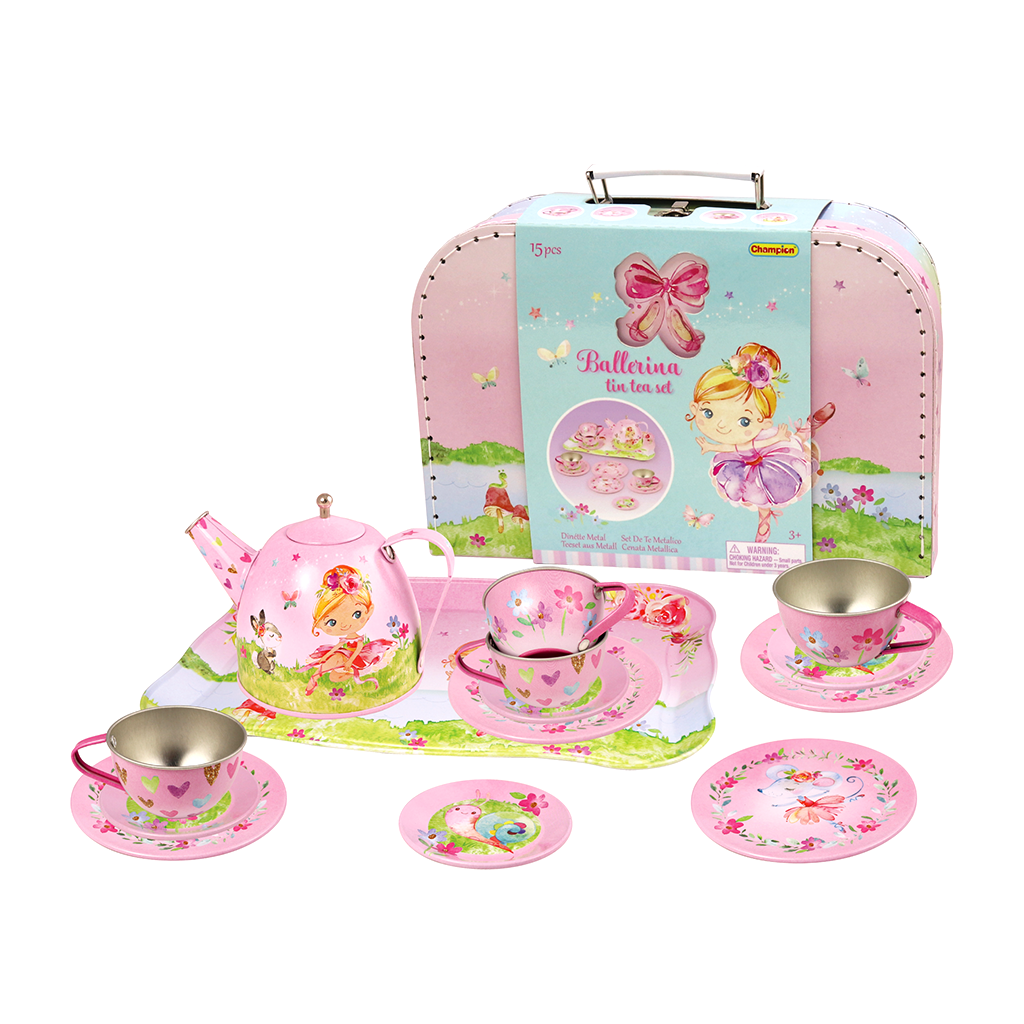 Childrens tin hot sale tea set