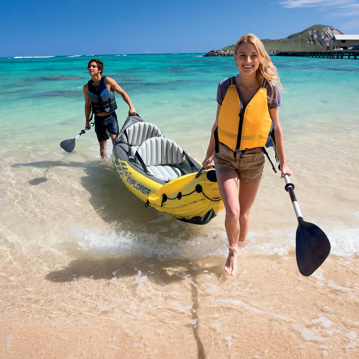 انتكس - قارب كاياك كيه 2 اكسبلورر ومضخة هواء عالية...