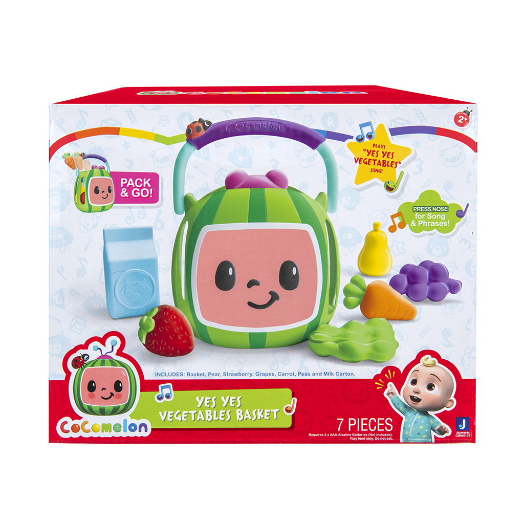 CoComelon Veggie Fun Learning Basket, Pretend Play Food, Preschool Learning  and Education, Kids Toys for Ages 18 month