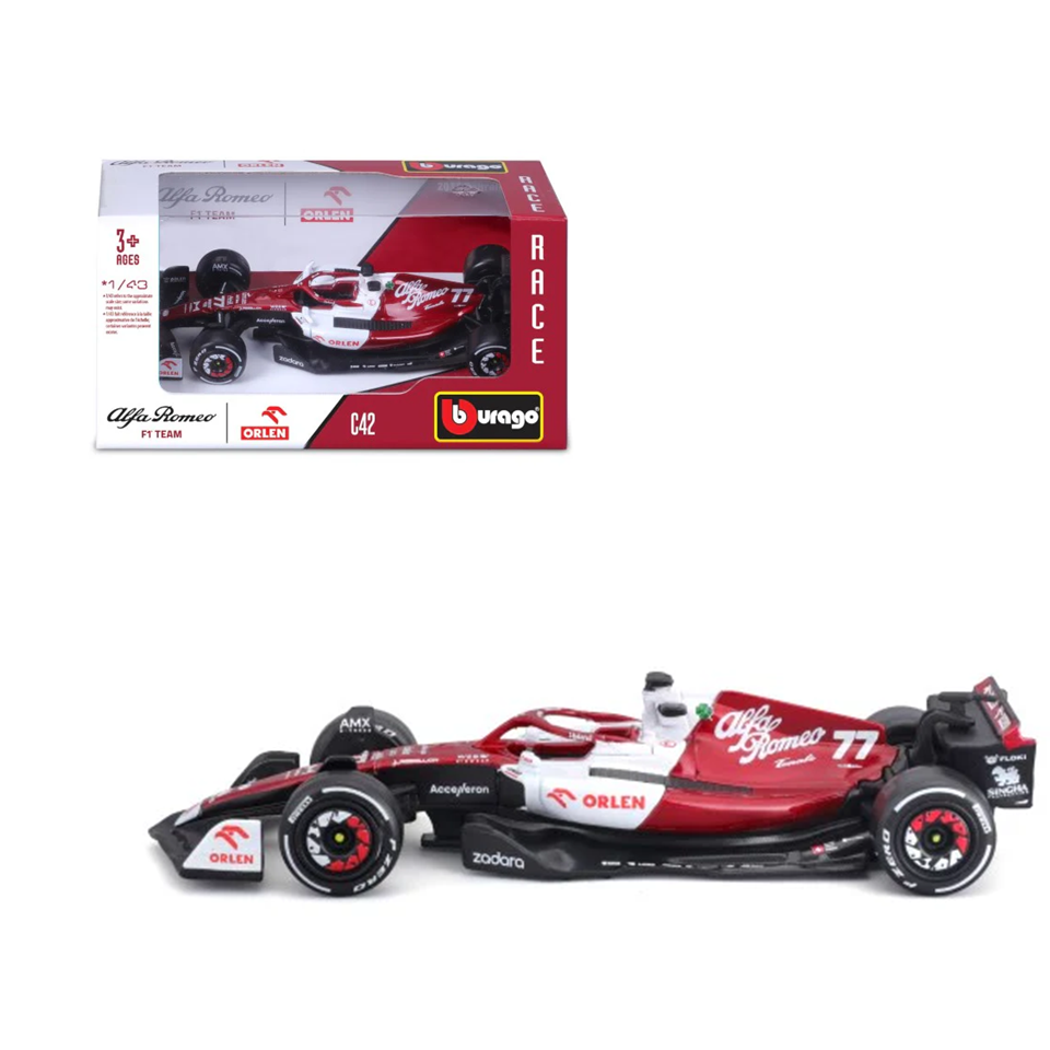 Burago - 1:43 Alfa Romeo F1 Team Orlen C42 (2022), 24 pieces - Toysrus