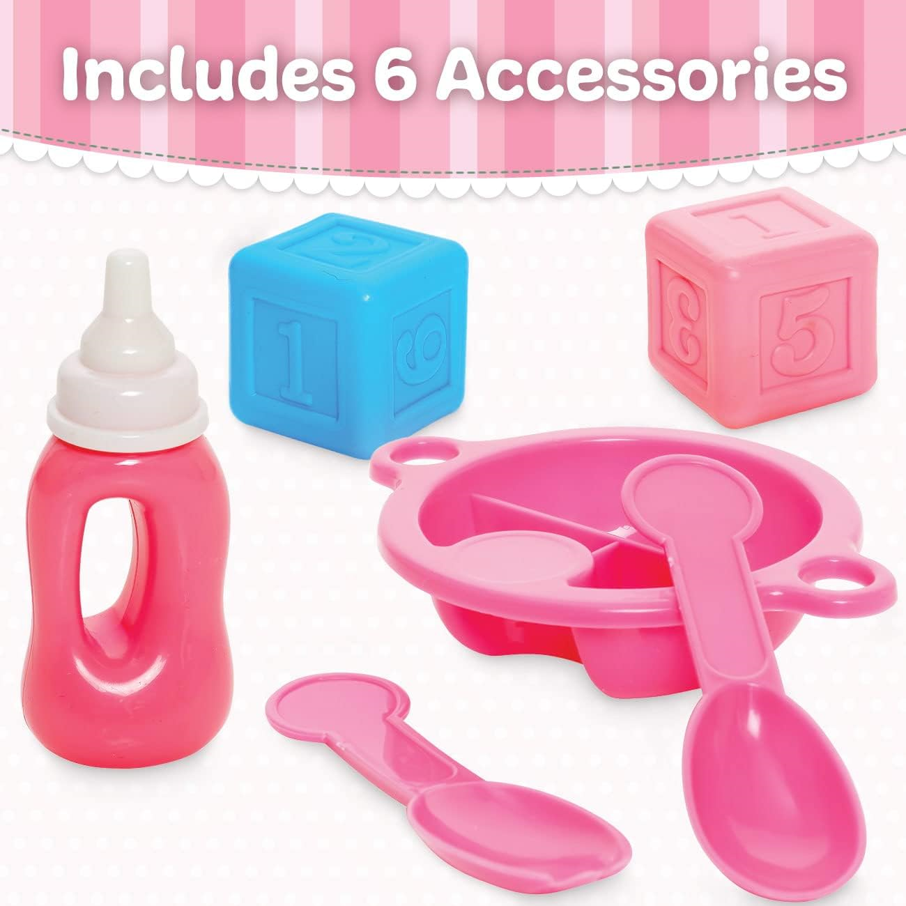 عروسة بامبولينا 46سم مع اصوات فستان زهري