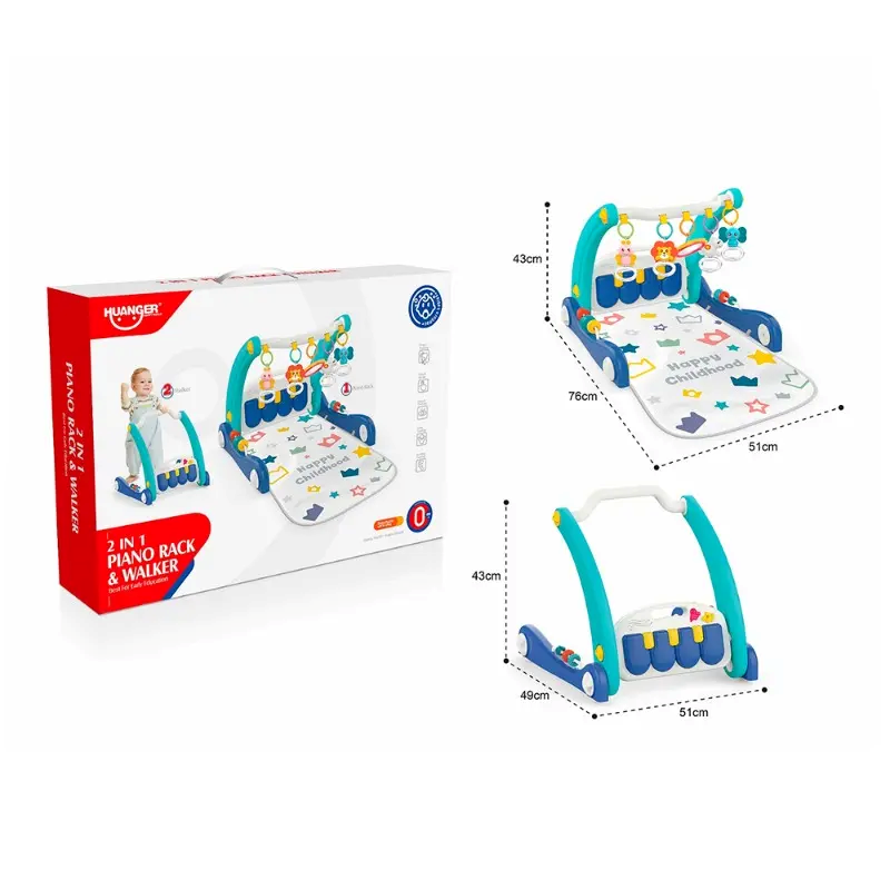 هوانجر - مشاية بيانو 2 في 1، مع موسيقى وإضاءة، علب...