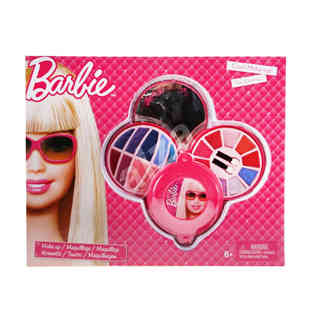 BARBIE 3 DECKS ROUND COSMETIC CASE