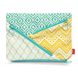 زيبيت - مقلمة قماش - كبيرة - أخضر وأبيض