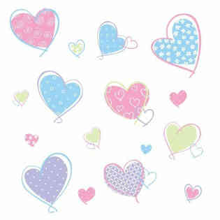 HEARTS PEEL & STICK WALL DECALS