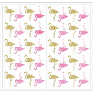 FLAMINGO PEEL AND STICK WALL DECALS WITH GLITTER