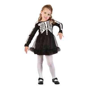 RUBIES - SKELETON GIRL TODDLER COSTUME