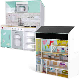 Plum Peppermint Townhouse 2 in 1 Dolls House & Kitchen