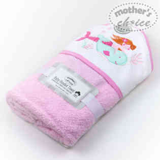 ماذر تشويس - منشفة طفل بغطاء للرأس بلونين