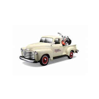 MAISTO - 1:24 H-D CHEVROLET 3100 PICKUP W/ 1:24 H-D FLSTS HE
