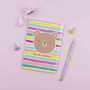LILLYS - A5 NOTEBOOK BELEVIE IN YOURSELF STRIPED