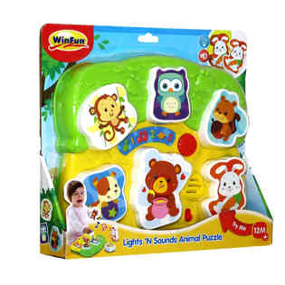 WIN FUN - LIGHTS N SOUNDS ANIMAL PUZZLE