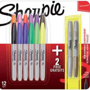 شاربي - ماركر كرت 12 لون + 2 قلم لون معدني