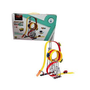 تراك - مكعبات بناء مغناطيسية مع سيارة سباق ومسار 193 قطعة