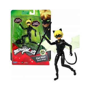 MIRACULOUS - MOMENTS SMALL DOLLS .CAT NOIR BATTLE WINGS