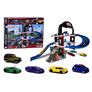 DICKIE - Majorette New Urban Garage + 5 Cars