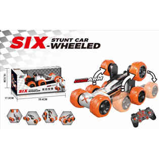 لي نينغ - R/C 8 FUNT SIX WHEELED STUNT CAR, W/LIGHT & MUSIC,